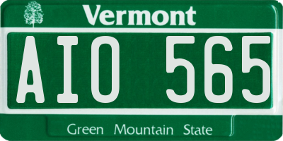 VT license plate AIO565
