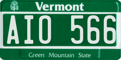 VT license plate AIO566