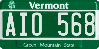 VT license plate AIO568