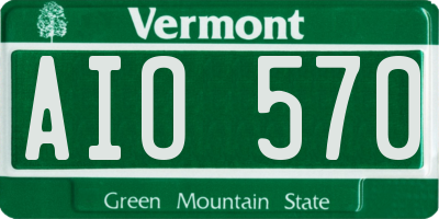 VT license plate AIO570