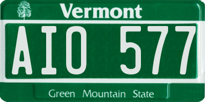 VT license plate AIO577