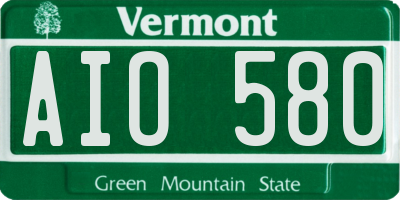 VT license plate AIO580