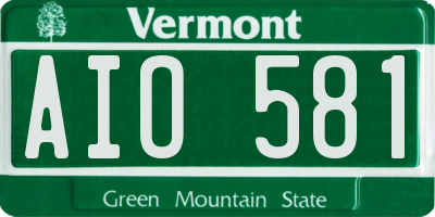 VT license plate AIO581