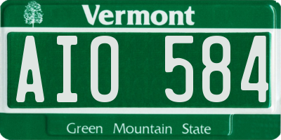 VT license plate AIO584