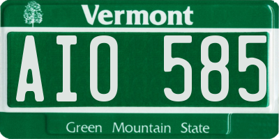 VT license plate AIO585