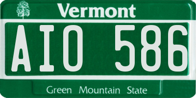VT license plate AIO586