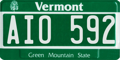 VT license plate AIO592