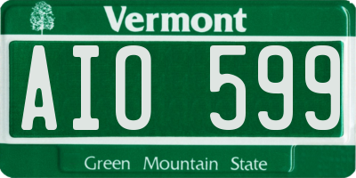 VT license plate AIO599