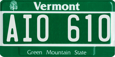 VT license plate AIO610