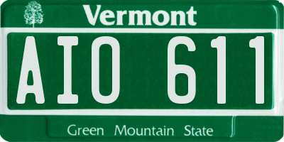 VT license plate AIO611