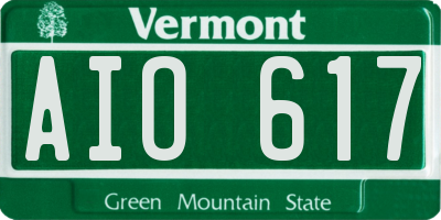 VT license plate AIO617