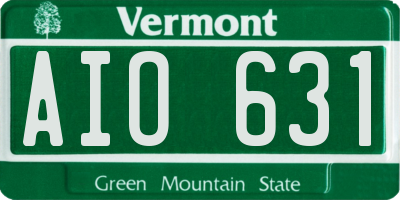VT license plate AIO631