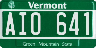 VT license plate AIO641