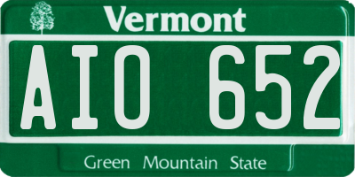 VT license plate AIO652