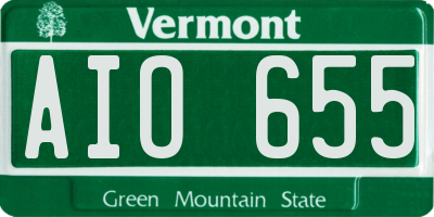 VT license plate AIO655