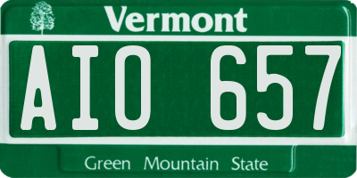 VT license plate AIO657