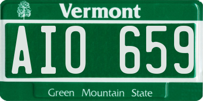 VT license plate AIO659