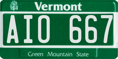 VT license plate AIO667