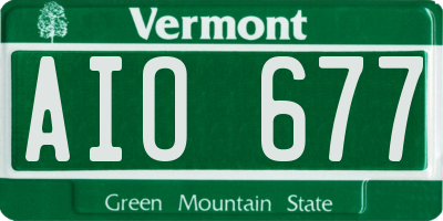 VT license plate AIO677