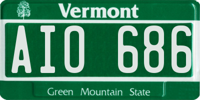 VT license plate AIO686