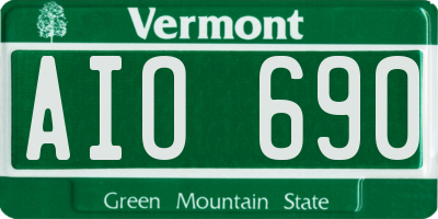 VT license plate AIO690