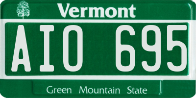 VT license plate AIO695