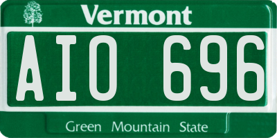 VT license plate AIO696