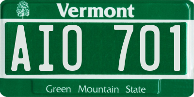 VT license plate AIO701