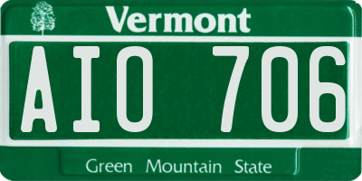 VT license plate AIO706
