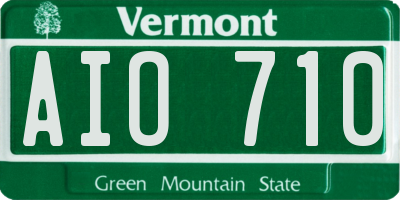 VT license plate AIO710