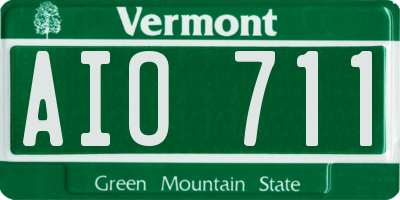 VT license plate AIO711