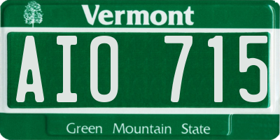 VT license plate AIO715