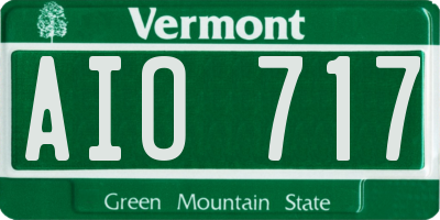VT license plate AIO717