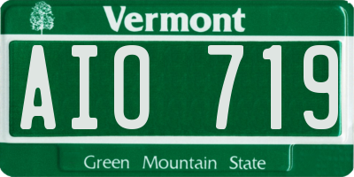 VT license plate AIO719