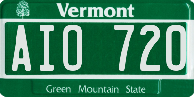 VT license plate AIO720