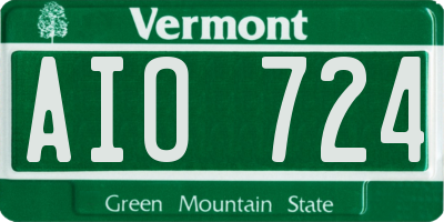VT license plate AIO724