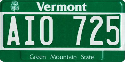 VT license plate AIO725