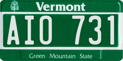 VT license plate AIO731