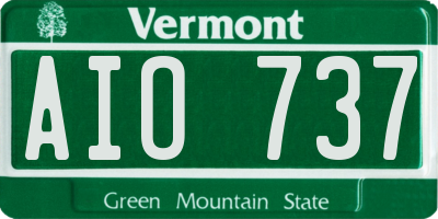 VT license plate AIO737