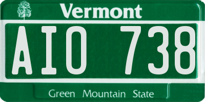 VT license plate AIO738