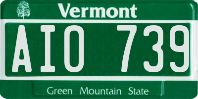 VT license plate AIO739