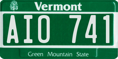 VT license plate AIO741