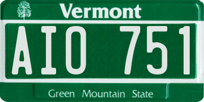 VT license plate AIO751