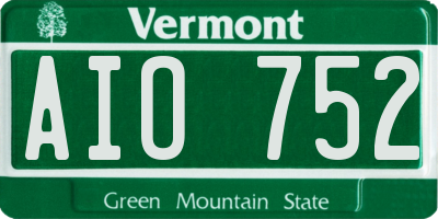 VT license plate AIO752