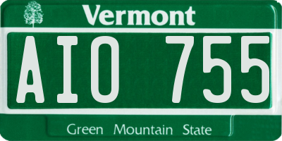VT license plate AIO755