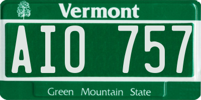 VT license plate AIO757