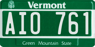 VT license plate AIO761
