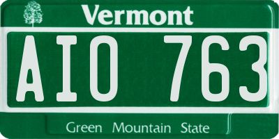 VT license plate AIO763