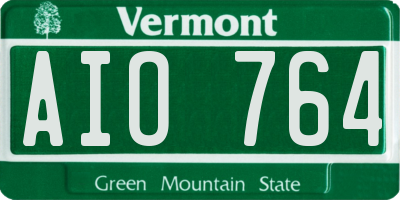 VT license plate AIO764