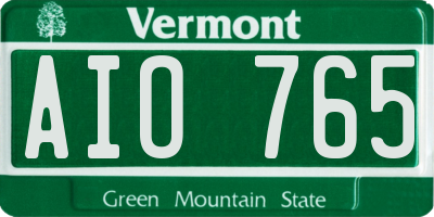 VT license plate AIO765
